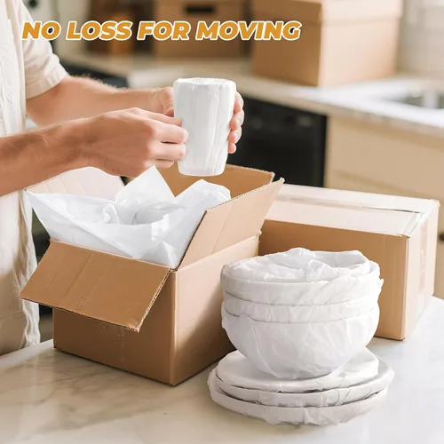 Vista 5 de Simetufy Papel de seda blanco para bolsas de regalo, 270 hojas de 20 x 20 pulgadas, papel de regalo blanco para embalaje, papel de seda de regalo a
