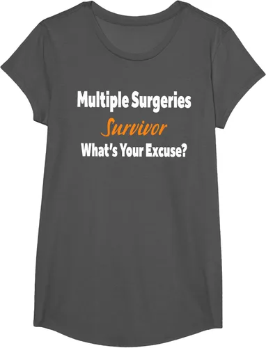 Vista 29 de Camiseta de regalo de cirugía múltiple para sobrevivientes de cirugía ¿Cuál es tu excusa?, Negro