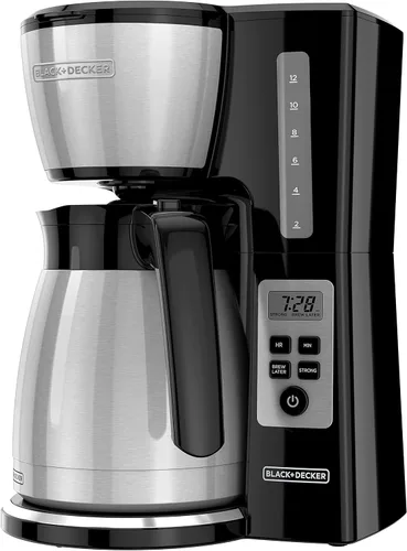 Vista 12 de BLACK+DECKER Cafetera térmica de 12 tazas, negro/plata, CM2035B