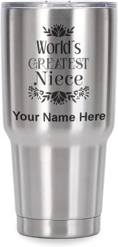 Vista 22 de LaserGram Vaso aislado al vacío de 20 onzas, con grabado personalizado incluido (negro)