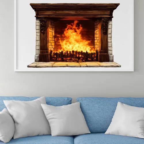 Vista 9 de SUPERDANT - Adhesivos de pared para chimenea 3D, decoración de pared