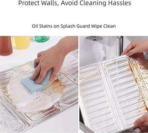 Vista 6 de 2 protectores contra salpicaduras de aceite de papel de aluminio para estufa de gas, pantalla desechable a prueba de aceite, herramienta de cocina