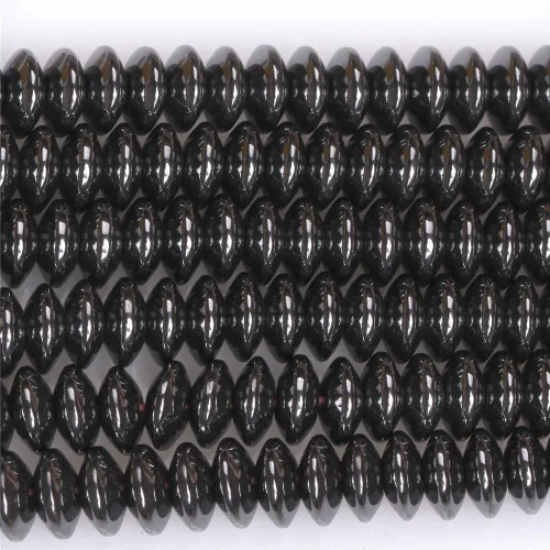 Vista 2 de JOE FOREMAN Cuentas de hematita de 0.118 x 0.236 in para hacer joyas, piedras preciosas naturales semipreciosas, espaciador Rondelle Heishi de 15