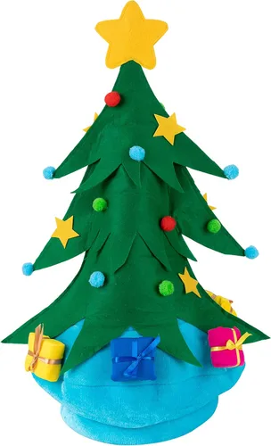 Vista 6 de JOYIN Divertido sombrero de árbol de Navidad, sombreros de Papá Noel unisex de felpa para celebraciones de disfraces, recuerdo de fiesta