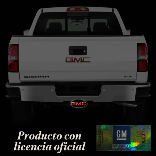 Vista 6 de Cubiertas de receptor de enganche con luz LED Autogem, cubierta de enganche GMC oficialmente licenciada (cromado)