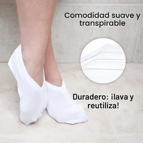 Vista 5 de Eurow Calcetines hidratantes de terapia de algodón y elastano para suavizar los pies secos, hidratación profunda y tratamiento de cuidado de la piel