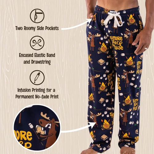 Vista 5 de Lazy One - Pantalones de pijama de animales para hombre, pantalones separados para hombre, pantalones de descanso