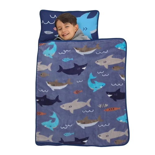 Vista 7 de Everything Kids Tapete para siesta de construcción gris, rojo, amarillo y azul con almohada y manta con almohada y manta