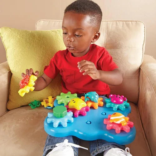 Vista 6 de Learning Resources, Ocean Wonders Build & Spin, juguete de engranar y construir, 17 piezas, mayores de 2 años, Océano, Multicolor