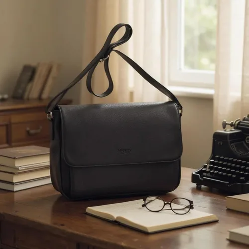 Vista 8 de Bolso de mensajero de cuero genuino para hombres - Maletín para portátil de 13 pulgadas - Bolsa de trabajo de viaje de negocios de piel de vaca