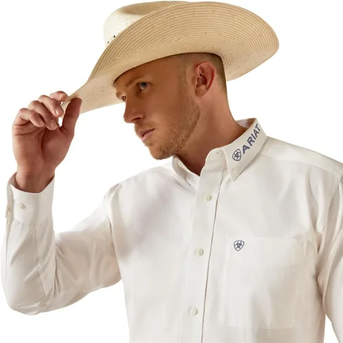 Vista 116 de Ariat Camisa de sarga con logotipo del equipo para hombre