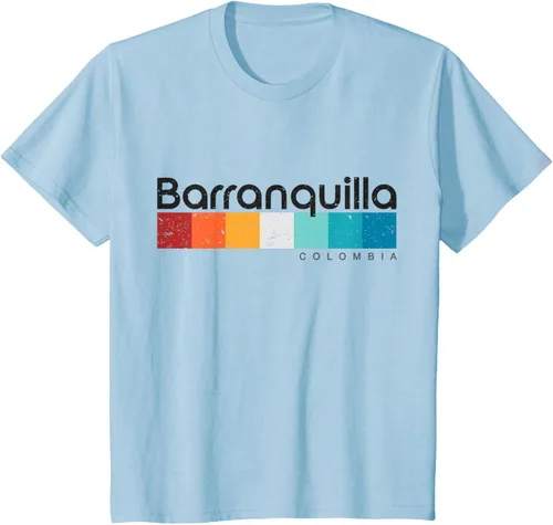 Vista 11 de Barranquilla Colombia - Camiseta de diseño vintage de estilo retro, Blanco, S