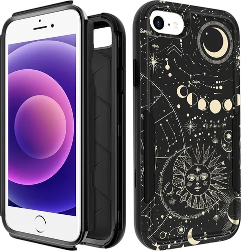 Vista 64 de Funda para iPhone SE 2020/2022/3ª generación, para iPhone 8/7, funda protectora resistente con diseño de flor linda para mujeres, hombres, niñas