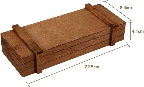Vista 9 de JTLB Caja de almacenamiento rectangular de madera para interiores y exteriores, diseño de flores suculentas
