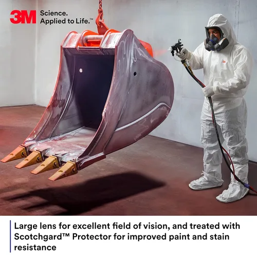 Vista 3 de 3M Secure Click Respirador reutilizable de cara completa con lente grande, diafragma de habla y comprobación de sellado de botón, FF-801