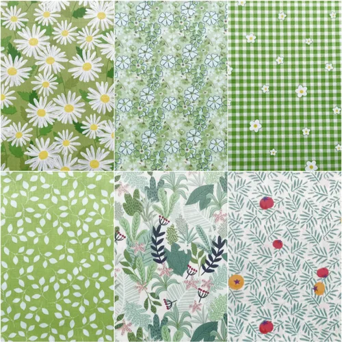 Vista 2 de DMFR - Paquetes de dijes verdes primaverales para acolchar de 5 pulgadas, 42 unidades, cuadrados de tela 100% algodón de 5 x 5, cuadrados