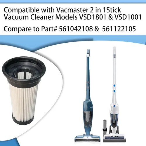 Vista 2 de Paquete de 4 filtros HEPA compatibles con aspiradora Vacmaster Stick modelo VSD1801 y VSD1001