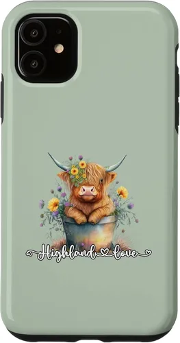 Vista 8 de Lindo bebé Highland vaca ternero amor primavera pastel novedad caso para iPhone 16