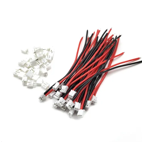 Vista 2 de 20 Juegos de Conector Macho Mini Micro JST-PH de 2.0mm de 2 Pines con Cables de Alambre de Silicona de 10cm y Juego de Conector Hembra JST PH 2.0