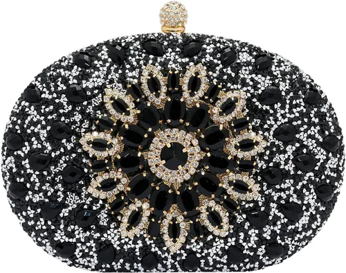 Vista 5 de SH Bolsos de mano para mujer, bolso formal de noche con diamantes de imitación, bolsos brillantes para boda, fiesta, cóctel, baile de graduación