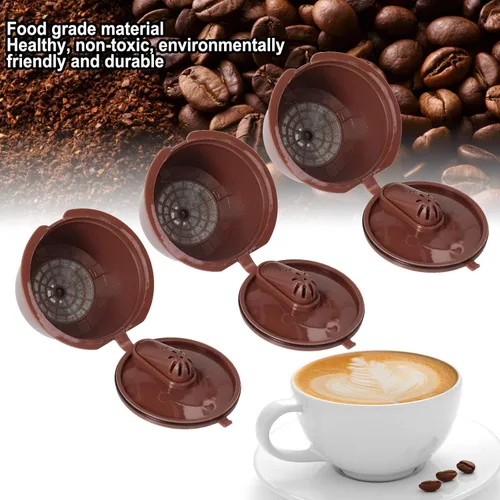 Vista 3 de Juego de cápsulas de café reutilizables para Dolce Gusto, recargable, fácil de, gran herramienta para cafetera (1.7-3.4 fl oz)