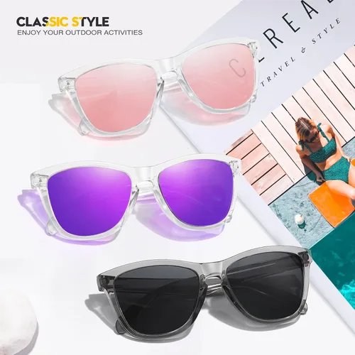 Vista 7 de Gafas de sol polarizadas para hombre y mujer, lentes de espejo retro para conducir, pescar, protección UV400