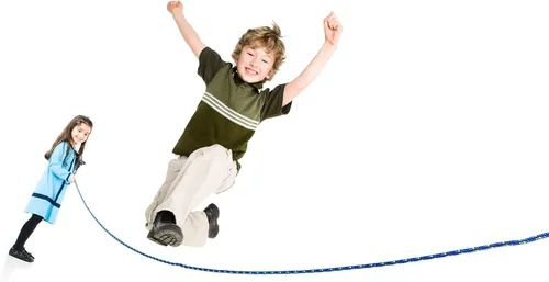 Vista 6 de Just Jump It Cuerda de saltar individual de 16 pies para niños, mujeres y hombres, equipo de entrenamiento activo para jóvenes al aire libre