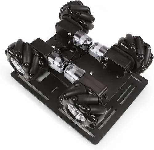 Vista 5 de LewanSoul Mecanum - Kit de chasis de robot para automóvil con rueda omnidireccional de 360°, marco de aleación de aluminio, motor TT, ruedas