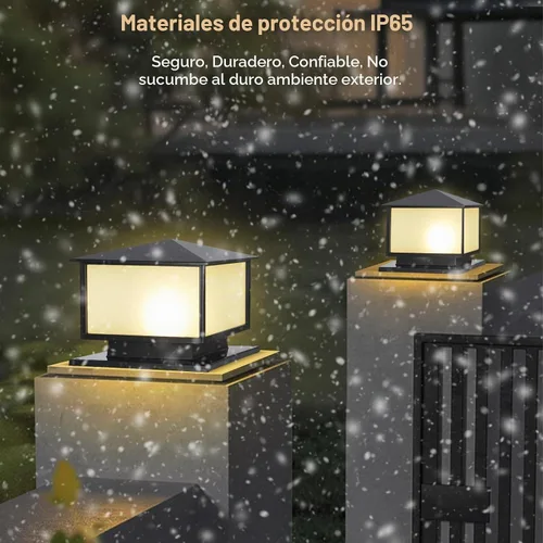 Vista 3 de Luces de columna al aire libre, 15.74 pulgadas de poste al aire libre con Negro