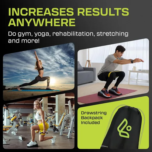 Vista 7 de Par de Bloques en Cuña para Sentadillas Flexelent - Bloque en Cuña para Sentadillas con Talón Elevado para Sentadillas Más Profundas, Levantamiento