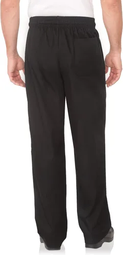 Vista 2 de Chef Works Pantalones de chef holgados esenciales para hombre Negro