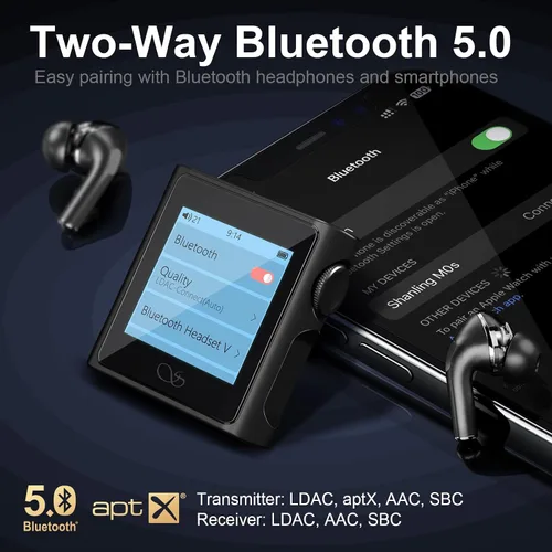 Vista 7 de SHANLING M0s Reproductor de MP3 Reproductores de música de alta fidelidad con sonido Bluetooth sin pérdidas Reproductor de audio digital portátil