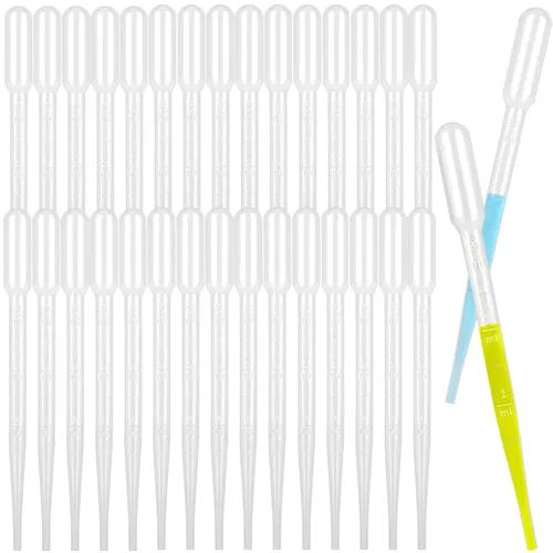 Vista 9 de moveland Pipetas de plástico desechables, 3 ML, goteros graduados, alta calidad para transferir aceite esencial para herramienta de maquillaje