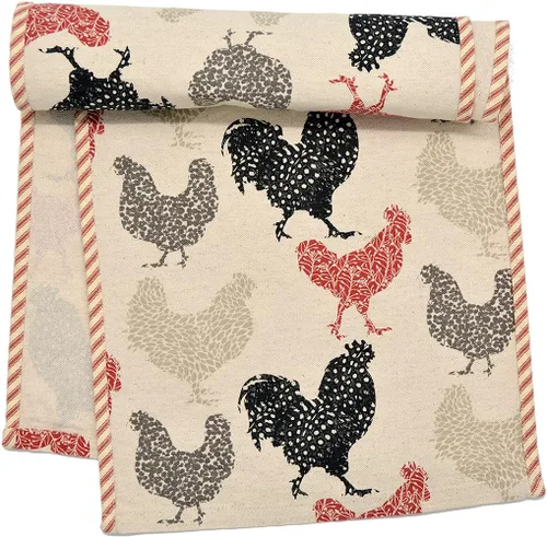 Vista 9 de Rifton Red Rooster Charger-Center - Juego de dos manteles individuales redondos