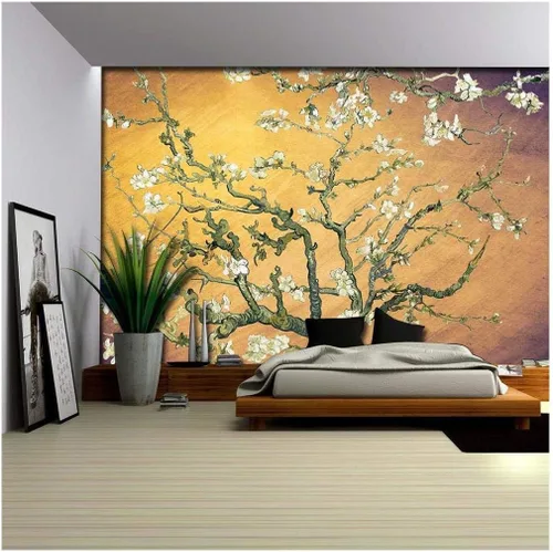 Vista 22 de Wall26 - Papel tapiz en color cobre con estampado de "Almendro en flor" de Vincent Van Gogh