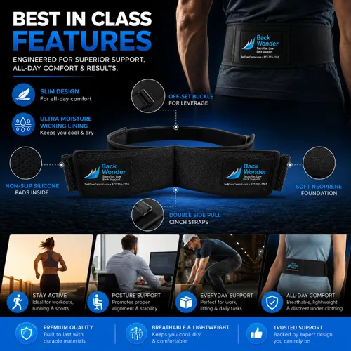 Vista 6 de SI Belt - Cinturón de apoyo para articulaciones sacroilíacas para hombres y mujeres, ideal para ciática y alivio del dolor de espalda baja Para