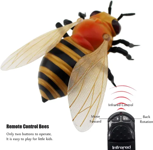 Vista 2 de Tipmant Realista RC Honey Bee Toys IR Control Remoto Abeja Insecto Vehículo Eléctrico Animal para Gato Perro Niños Regalos de Cumpleaños
