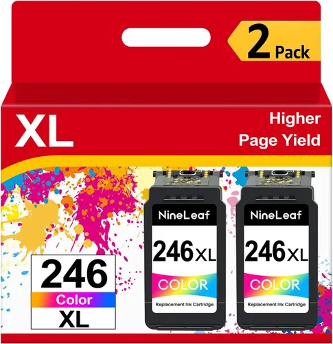 Vista 9 de NineLeaf Cartucho de tinta remanufacturado compatible con Canon PG-245XL CL-246XL PG-243 CL-244 PIXMA MG2520 MG2920 MG2922 MG2924 MG2420 MG2522 Negro