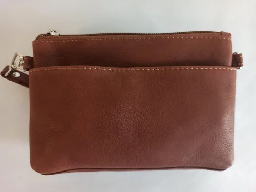 Vista 4 de Piel Leather Bolso de hombro, Saddle, Bolso de hombropulsera