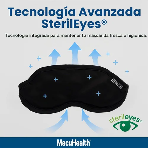 Vista 4 de MacuHealth MacuMask Essential - Compresa de calor húmedo para ojos secos, blefaritis, MGD y fatiga visual digital, correa ajustable, tecnología