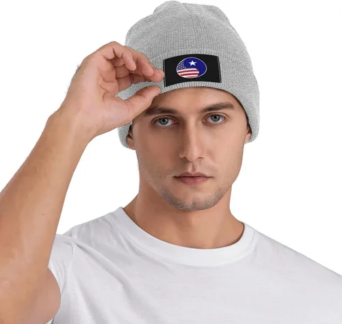 Vista 7 de LIICHEES Yin Yang Flag Combination of America and Bonnie Blue Flag Beanie Hat for Men Women Warm Cozy Knit Skull Cap Acrylic Winter Hats