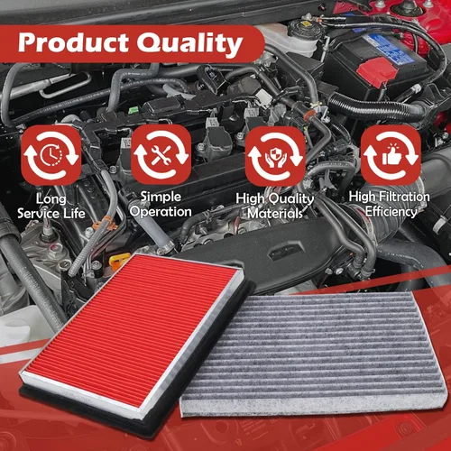 Vista 4 de Kit de filtro de aire del motor 16546-17B00 y filtro de aire de cabina 27277-3DF0A compatible con Juke 2011-2017 Sentra 2013-2019 Reemplaza