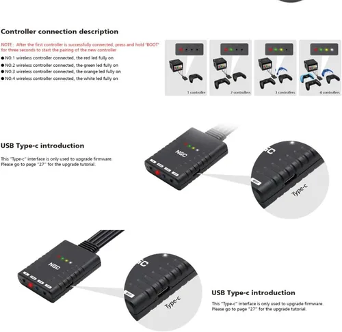 Vista 2 de Adaptador de controlador inalámbrico para Gamecube, profesional para convertidor de mango GC para Wii para Switch Pro para PS5 para PS4 para Xbox