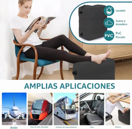 Vista 7 de Almohada Reposapiés Inflable Negro