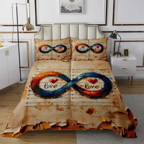 Vista 7 de Homewish Colcha de guitarra roja tamaño individual, juego de ropa de cama de música Hip Pop para decoración de habitación de niños y niñas, juego