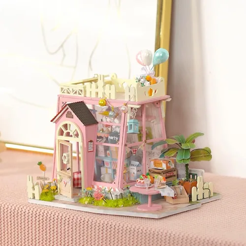 Vista 3 de Hands Craft Kit de casa en miniatura de bricolaje: tiempo de fiesta de vacaciones, kit completo de manualidades (DG153)
