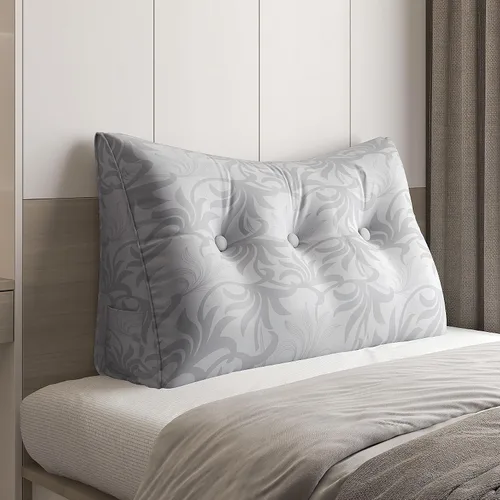 Vista 32 de WOWMAX - Almohada grande triangular con respaldo para cabecera, almohada de posicionamiento para lectura en forma de cuña, con funda extraíble