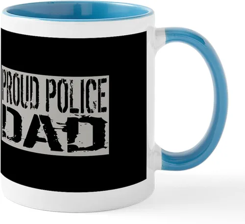 Vista 70 de CafePress Taza de café de cerámica de 11 oz (11.0 fl oz) de Police Mom