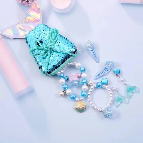 Vista 7 de 15 monederos de lentejuelas con cola de sirena pequeños monederos cruzados para niños y niñas regalos de cumpleaños de sirena recuerdos de fiesta