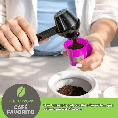 Vista 2 de Perfect Pod - Paquete de 4 cápsulas de café recargables reutilizables de 1 corriente más cucharada de café de Perfect Pod - Compatible con cafeteras